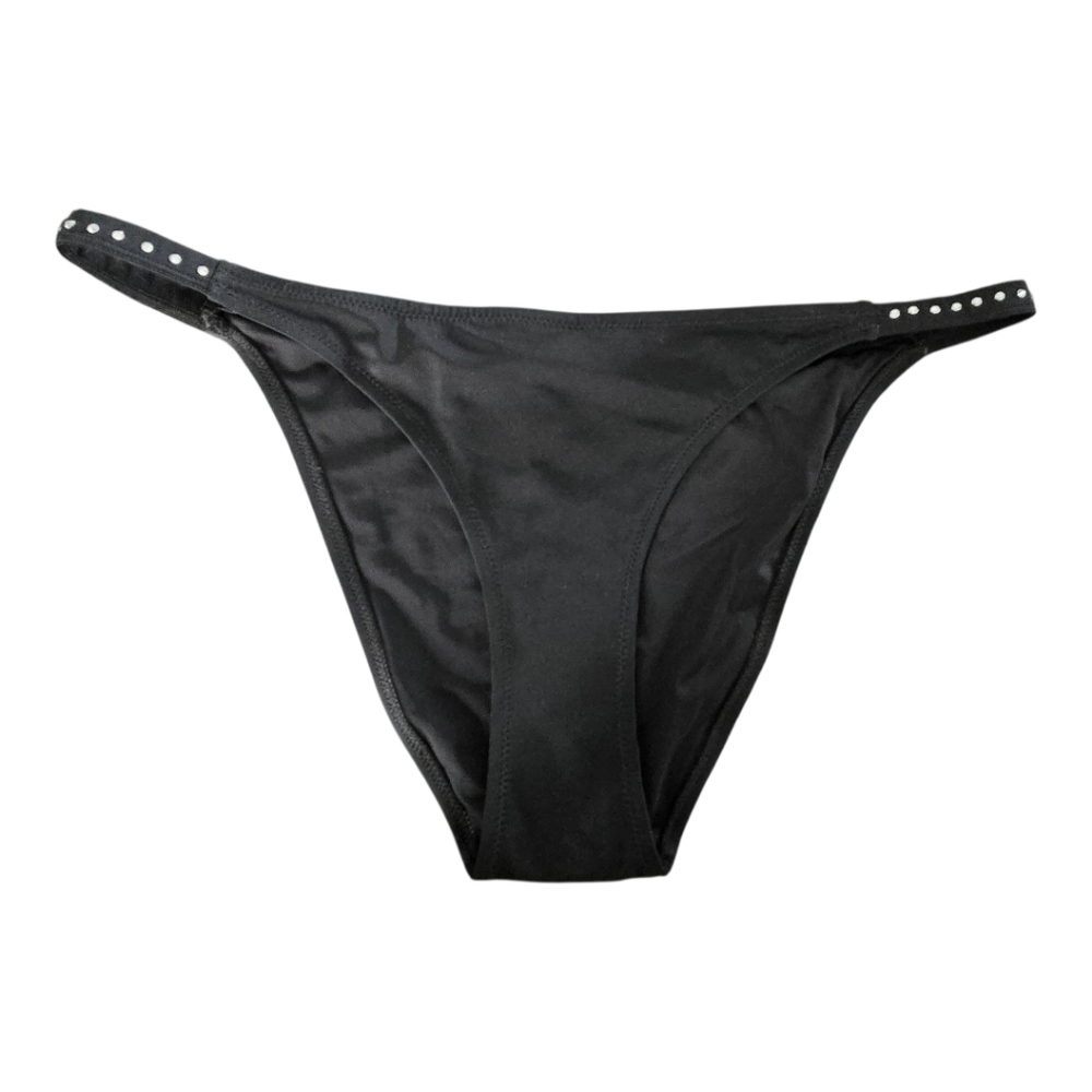 Aqua Black Bikini Bottom with Stud Accents, Size Large